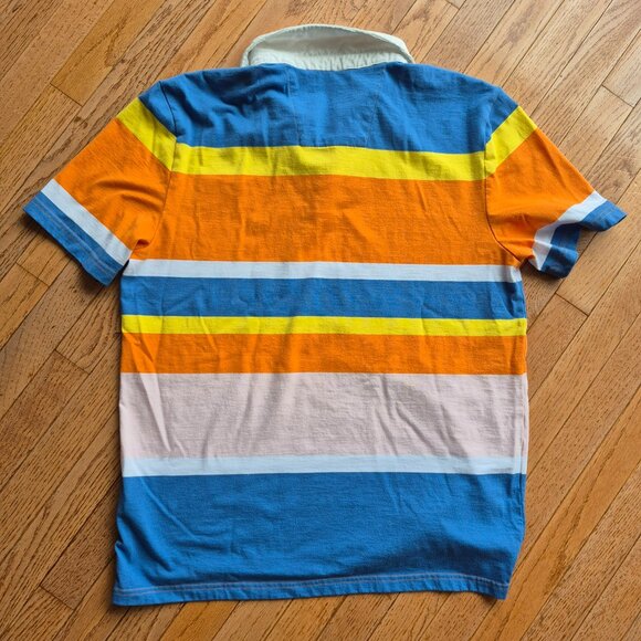 Nautica Men's Classic Fit Striped Rugby Polo Shirt XL Shrimp - Picture 7 of 14